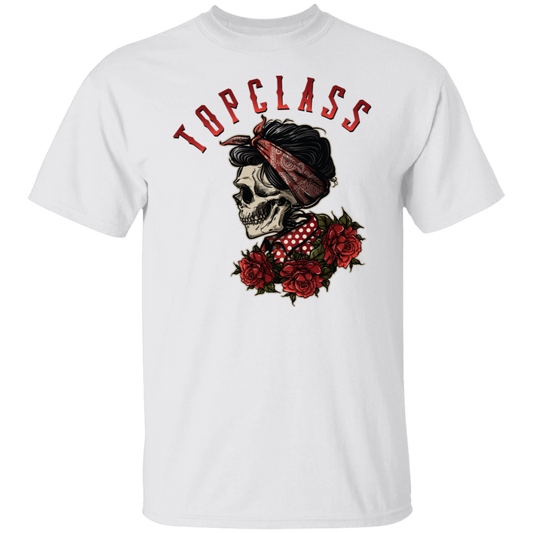 Topclass skull with red rose Tshirt