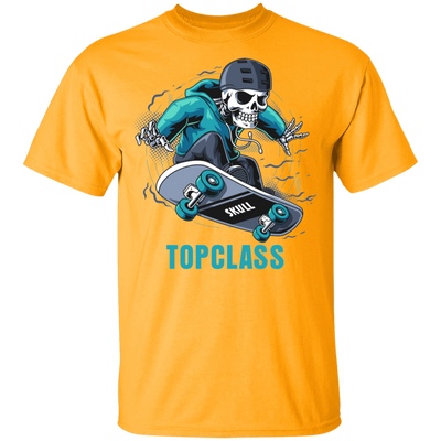 Topclass Blue Skeleton Skateboarder Youth Tshirt