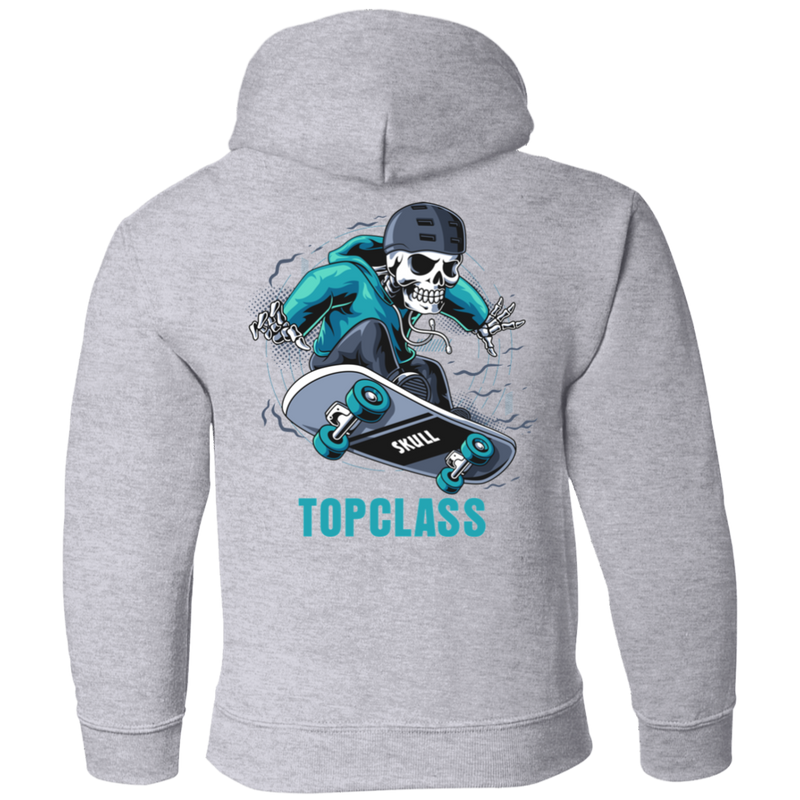 Topclass Blue Skeleton Skateboarder Youth Hoodie