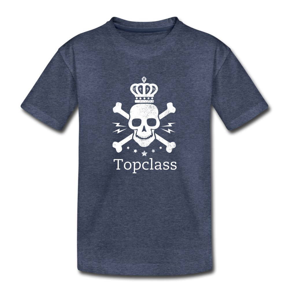 Topclass Skull and Bones Toddler Tshirt - heather blue