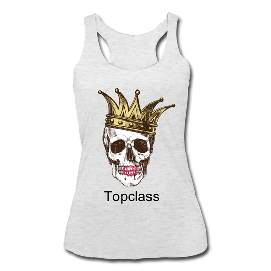 Topclass Womens skull and crown tank top - heather white