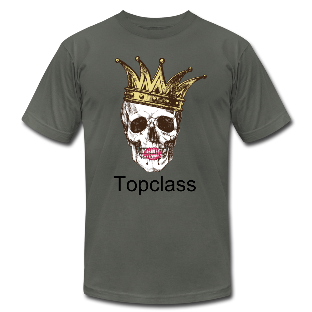 Topclass skull and crown womens tshirt - asphalt