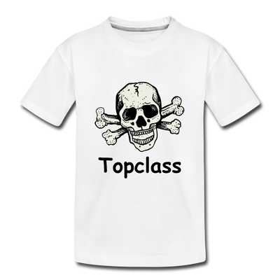 Topclass Youth Tshirt Skull and Bones - white