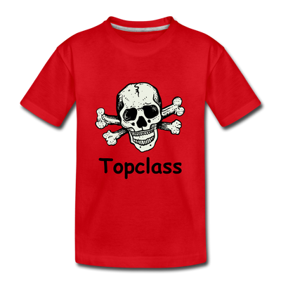 Topclass Youth Tshirt Skull and Bones - red
