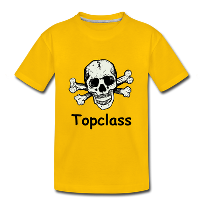 Topclass Youth Tshirt Skull and Bones - sun yellow